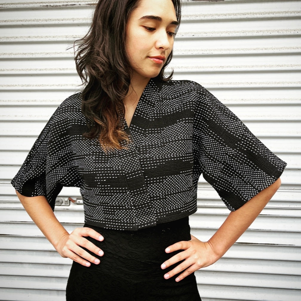 Black and white Bolero jacket made in Melbourne Eloise the label