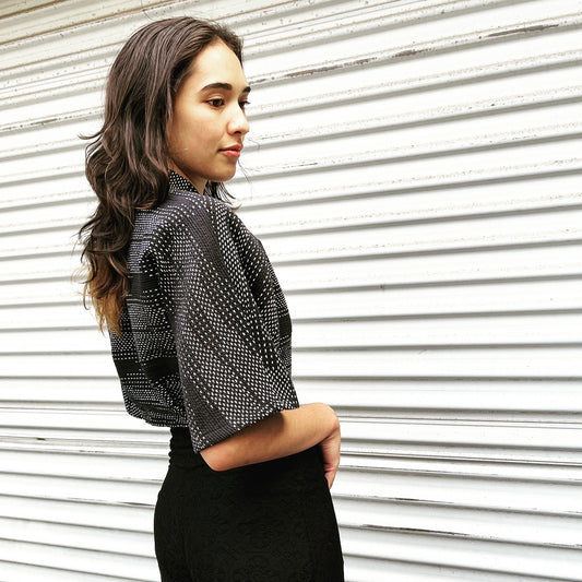 Black and white Bolero jacket made in Melbourne Eloise the label