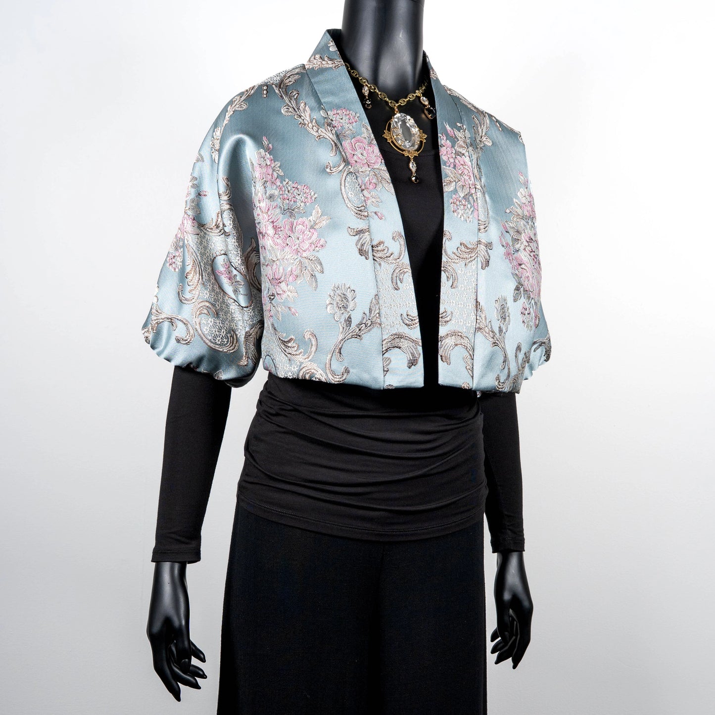 Bolero Jacket - Soft Floral Jacquard