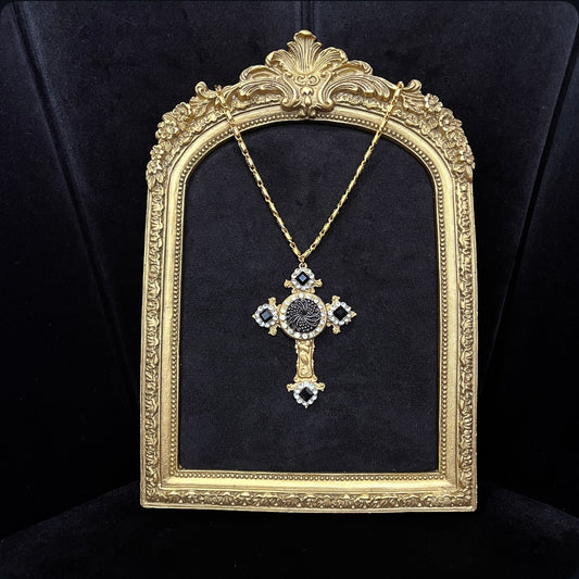 Caviar Cross Necklace