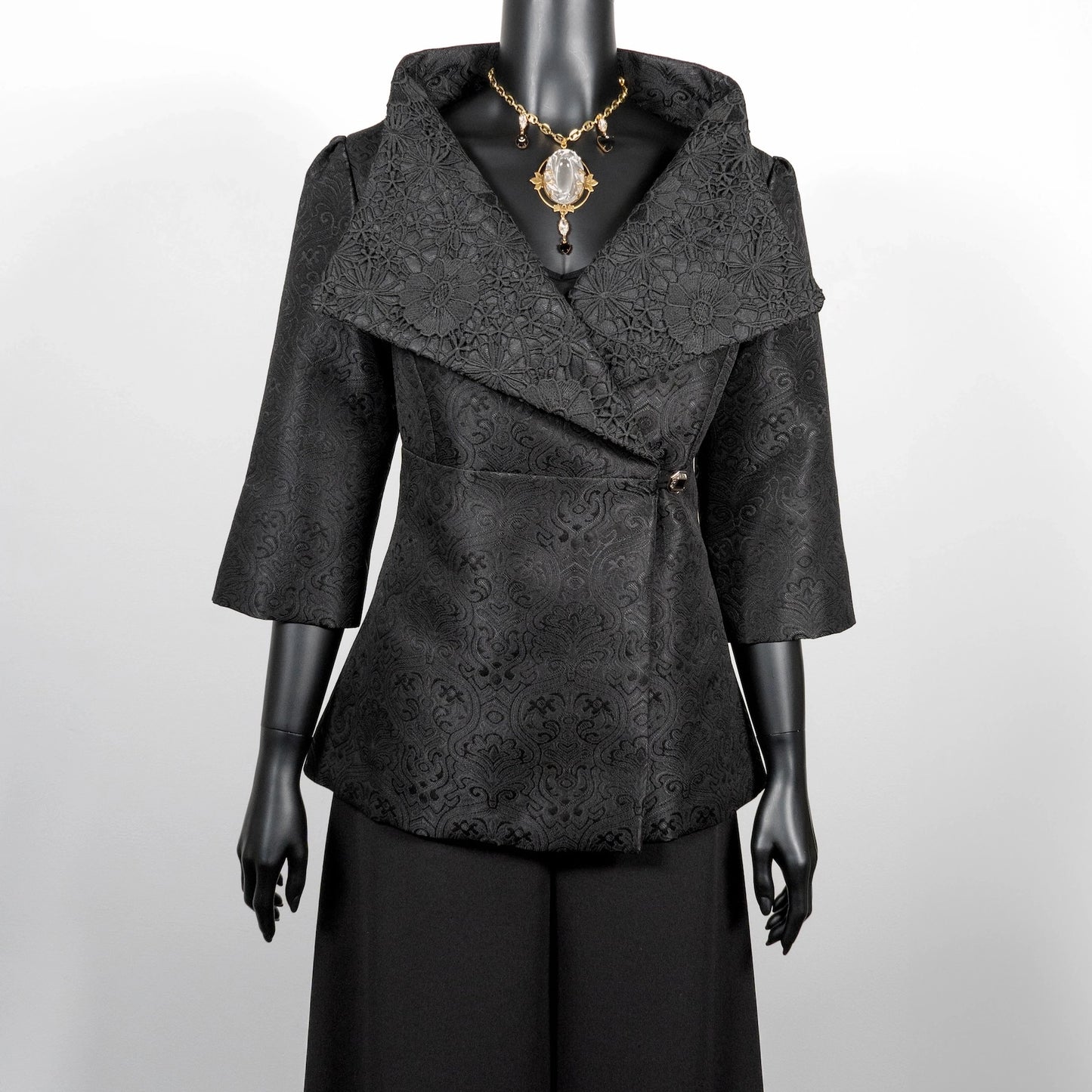 Clasique Jacket - Black Jacquard And Lace