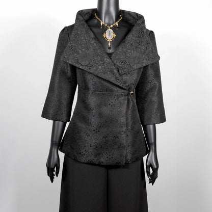 Clasique Jacket - Black Jacquard And Lace
