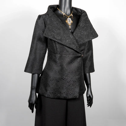 Clasique Jacket - Black Jacquard And Lace