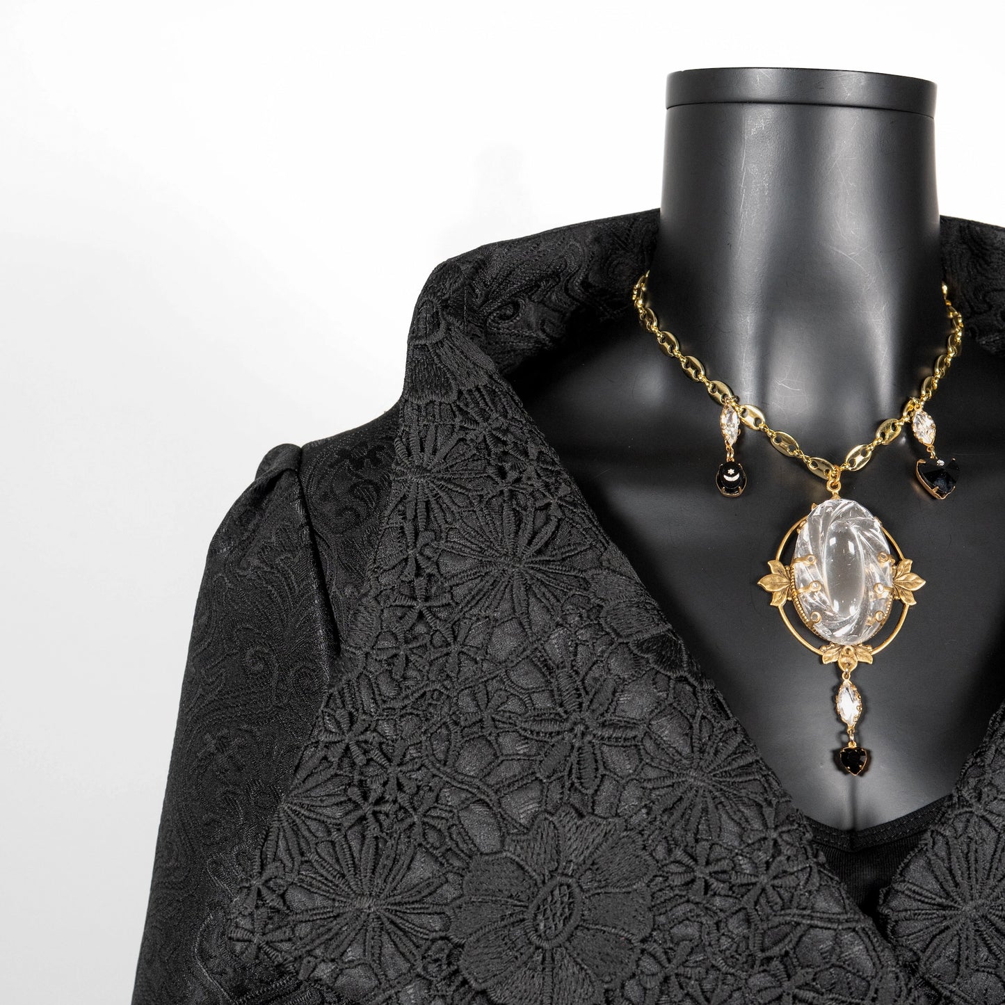 Clasique Jacket - Black Jacquard And Lace