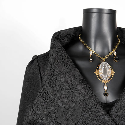 Clasique Jacket - Black Jacquard And Lace