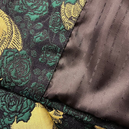 skulls and roses dark green jacquard jacket with gold skull made in melbourne 