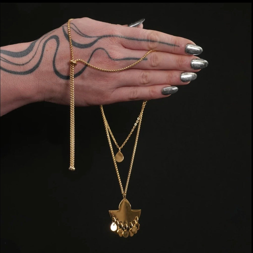 Cleopatra Necklace - Sapphire Blue And Gold