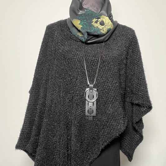 skulls and roses infinity scarf loop scarf faux leather made in melbourne eloise the label 