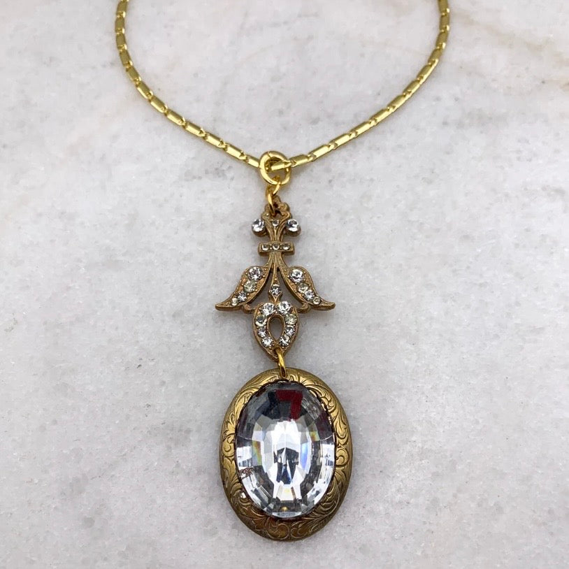 Destiny's Ride Crystal Fleur De Lis Necklace