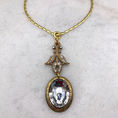 Destiny's Ride Crystal Fleur De Lis Necklace