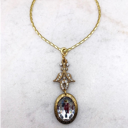 Destiny's Ride Crystal Fleur De Lis Necklace