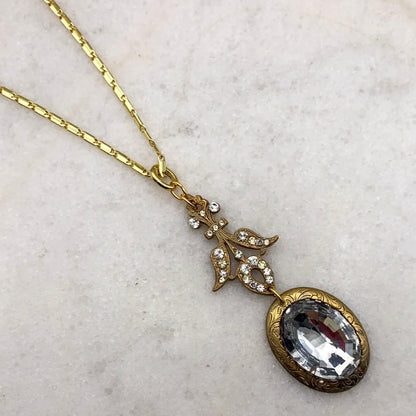 Destiny's Ride Crystal Fleur De Lis Necklace