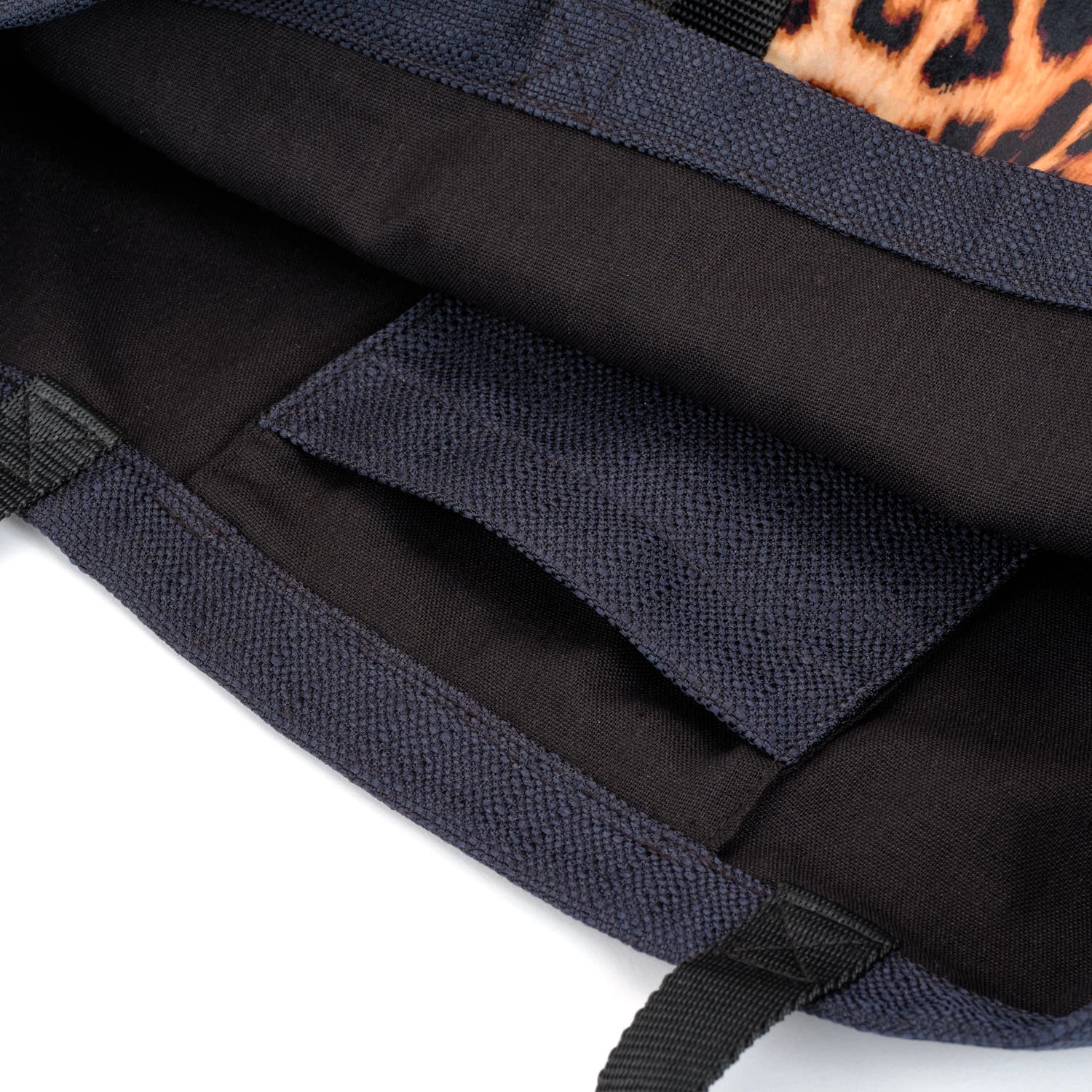 Black tote bag with leopard print velvet remnant fabric front pocket matching purse set fully lined made in Melbourne Eloise the label