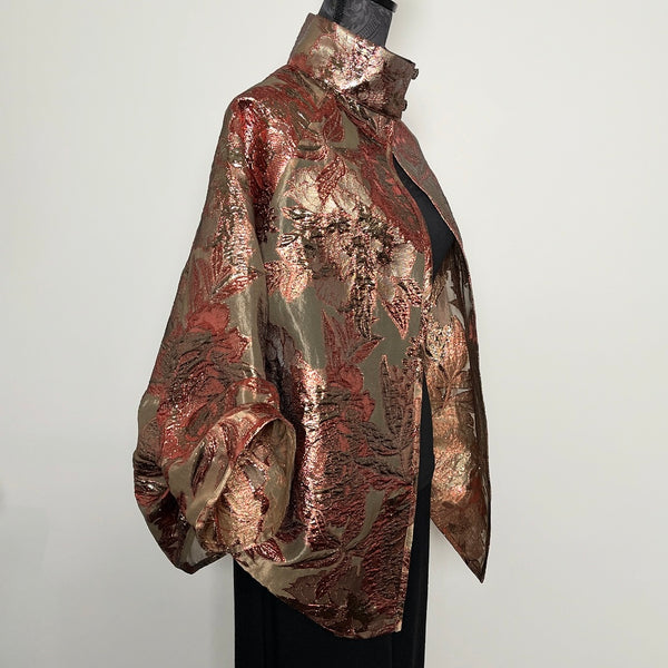 gold auburn brocade organza evening coat event wear special occasion ladies jacket elegant timeless womens wear made in melbourne clothing eloise the label