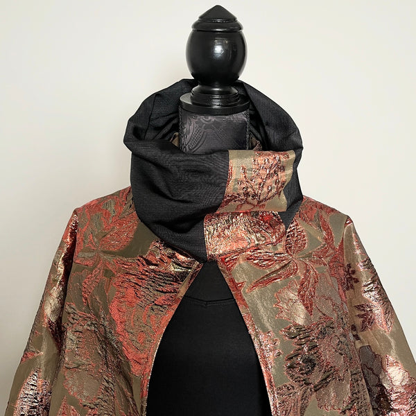 gold auburn brocade organza evening coat event wear special occasion ladies jacket elegant timeless womens wear made in melbourne clothing eloise the label