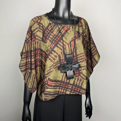 Florence Top - Green Scattered Plaid