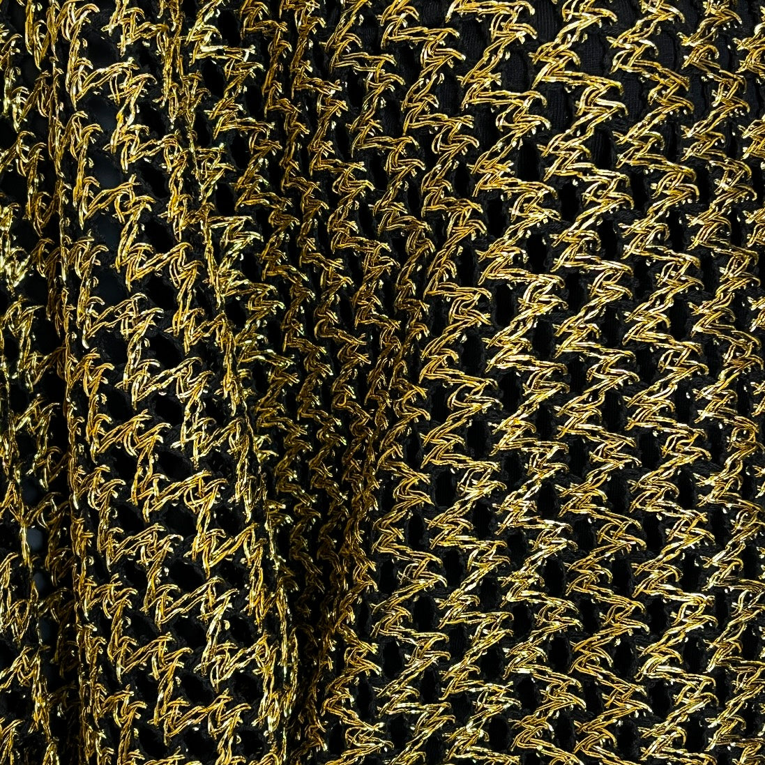 One Of A Kind Top - Gold Chunky Knit Mesh