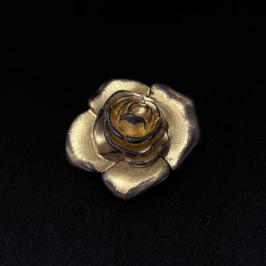 Gold Rose Brooch