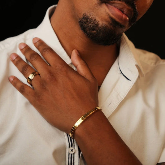 Gold Snake Scale Cuff Bangle