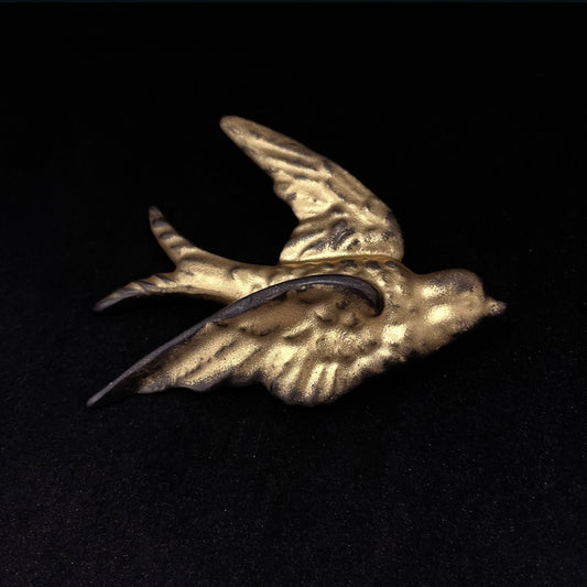 Gold Swallow Brooch