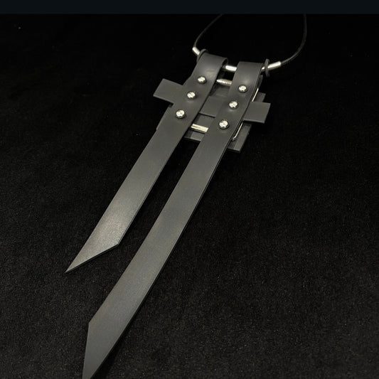 Black Rubber Necklace - H Pendant