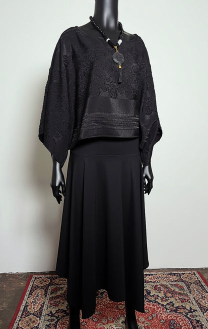 Havana Top - Soft Draping Black Jacquard