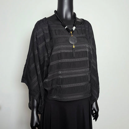Havana Top - Black Stripe Georgette