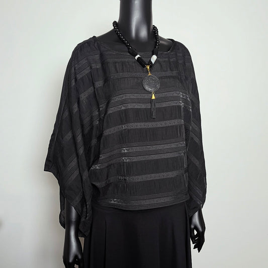 Havana Top - Black Stripe Georgette