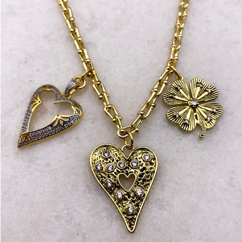 Heart Struck Gold Necklace