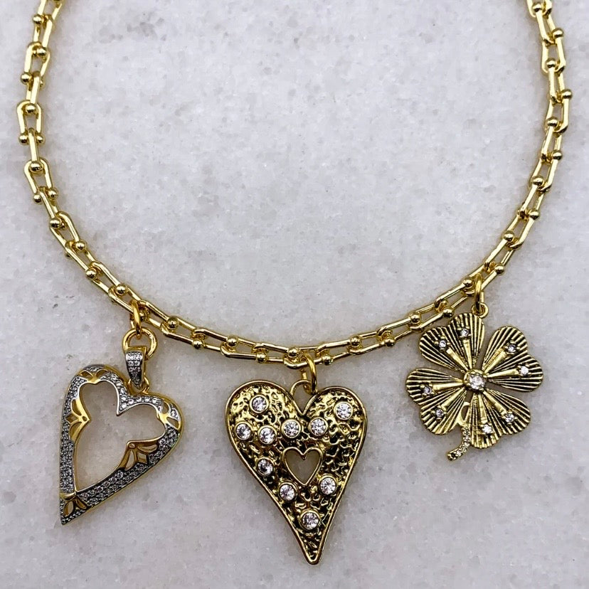 Heart Struck Gold Necklace