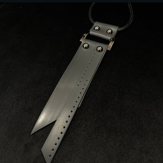 Black rubber Necklace - Hinged Tie