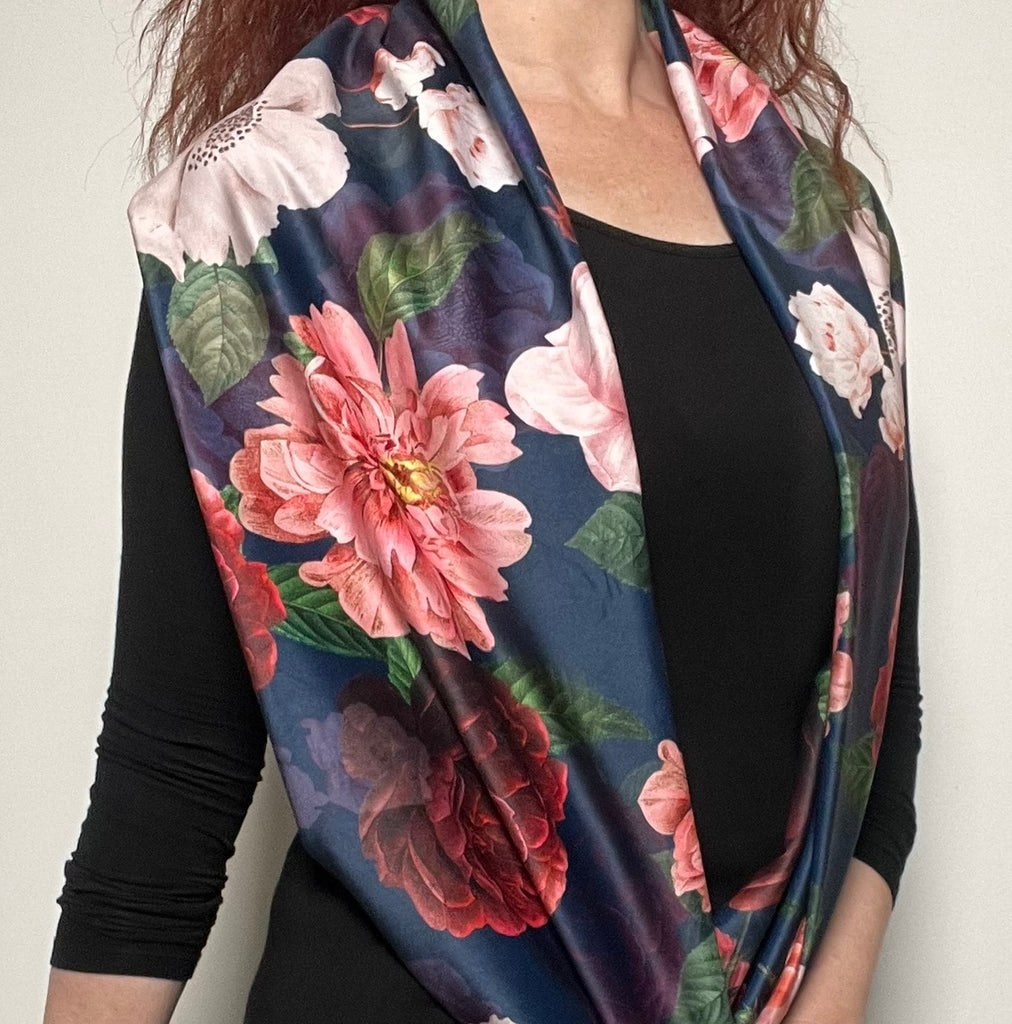 Velvet scarf floral scarf handmade in melbourne eloise the label