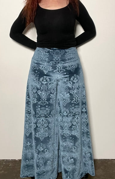 blue velvet pant palazzo pant flare pant lace pants ladies apparel high waisted pant stylish clothing handmade in melbourne classy elegant clothing timeless pieces timeless clothing classic style unique clothing unique style ageless style luxe fabrics statement clothing statement style evening style clothing womens clothing made in australia eloise the label