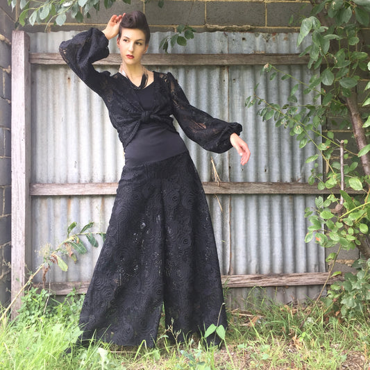 Flared Pant - Luxe Black Lace