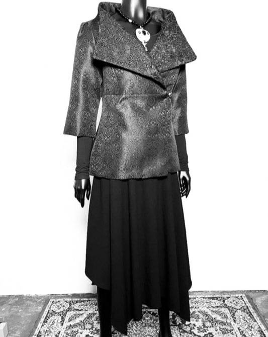 Inspire Skirt - Black Soft Draping Linen