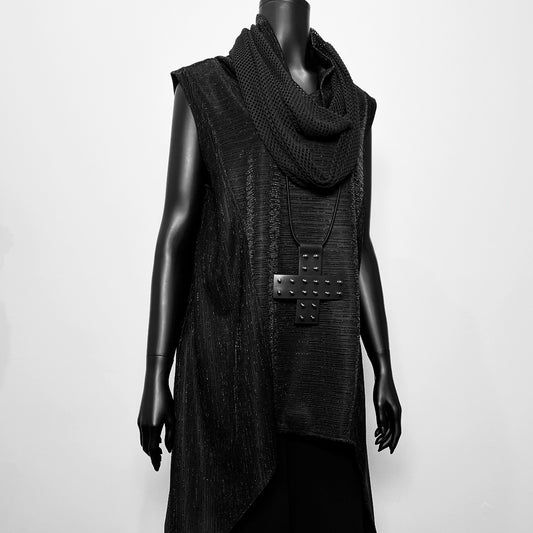 Womens evening top black sparkle relaxed fit melbourne made