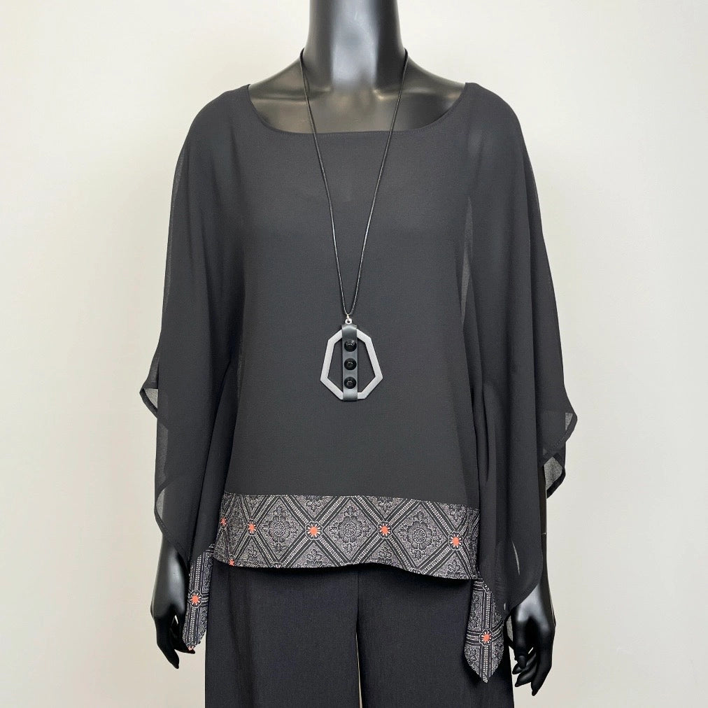 Katrina Top - Vintage Silk Kimono Trim