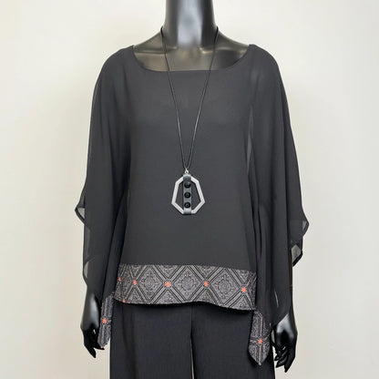 Katrina Top - Vintage Silk Kimono Trim