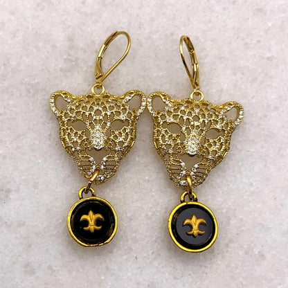 Gold Leopard Earrings
