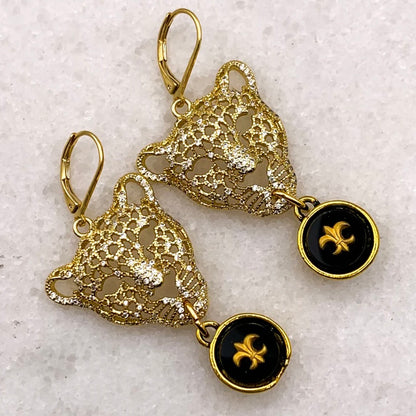 Gold Leopard Earrings