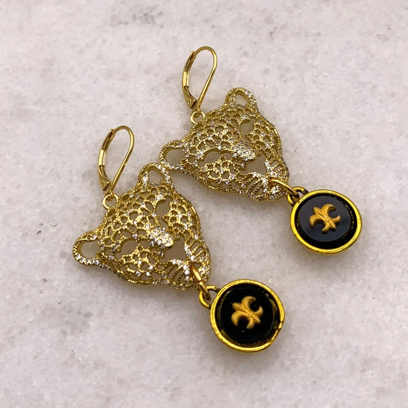 Gold Leopard Earrings