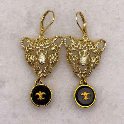 Gold Leopard Earrings