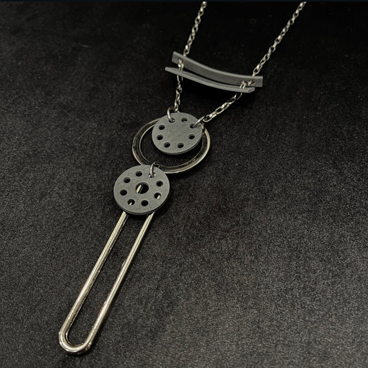 Black Rubber Necklace - Lolly Drop