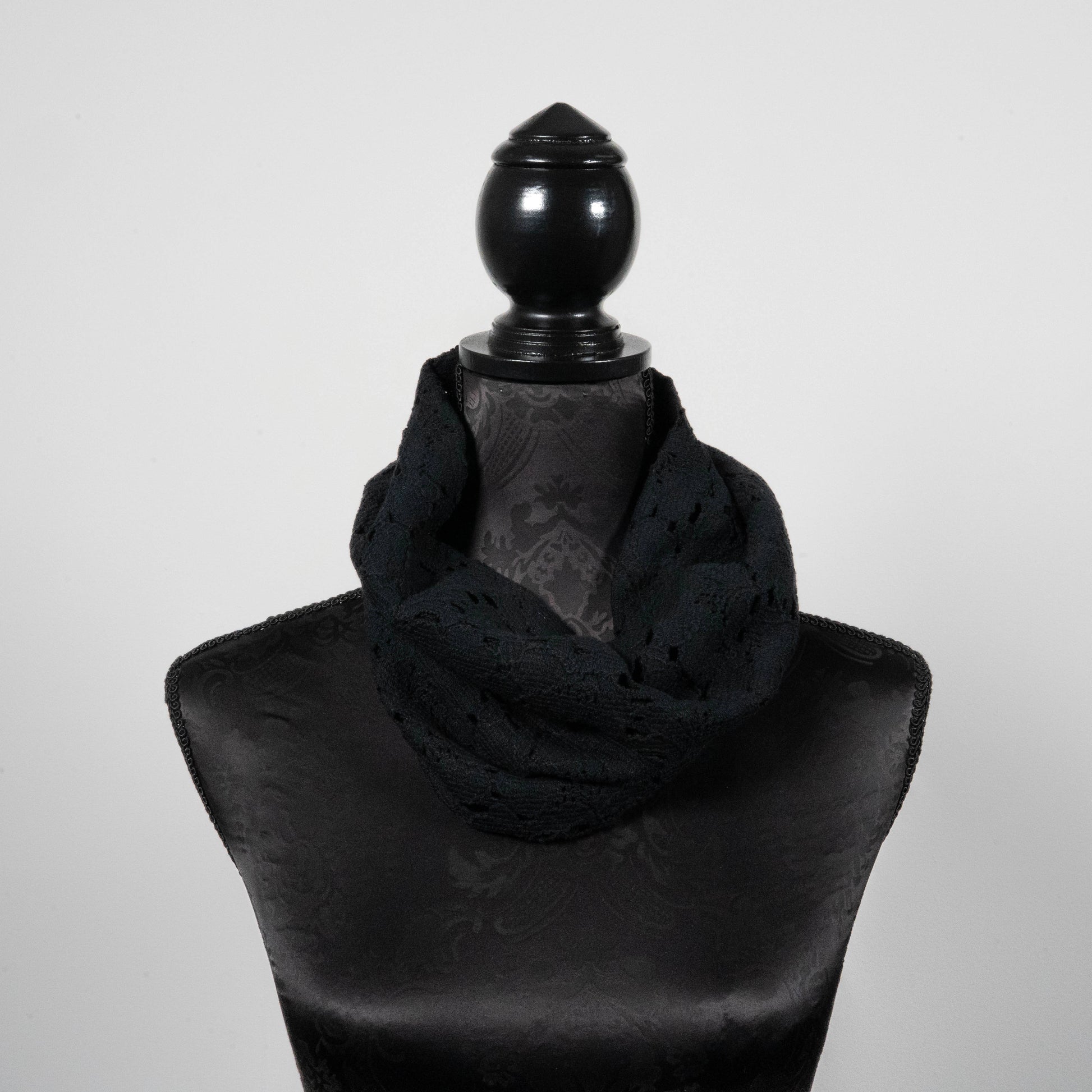 Black lace infinity scarf  loop scarf melbourne made eloise the label
