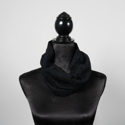 Black lace infinity scarf  loop scarf melbourne made eloise the label