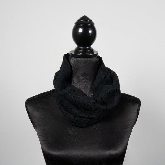 Black lace infinity scarf  loop scarf melbourne made eloise the label