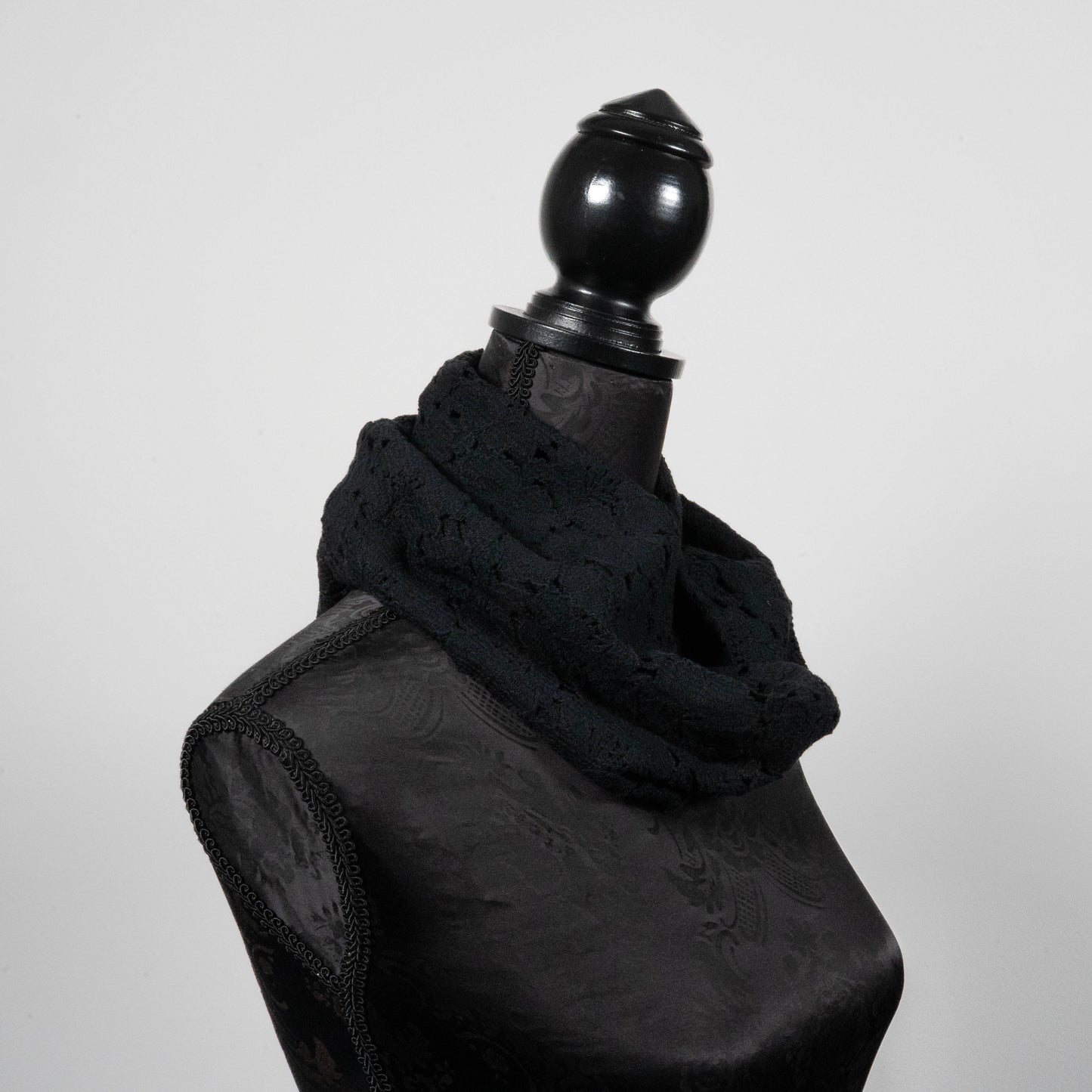 Black lace infinity scarf  loop scarf melbourne made eloise the label