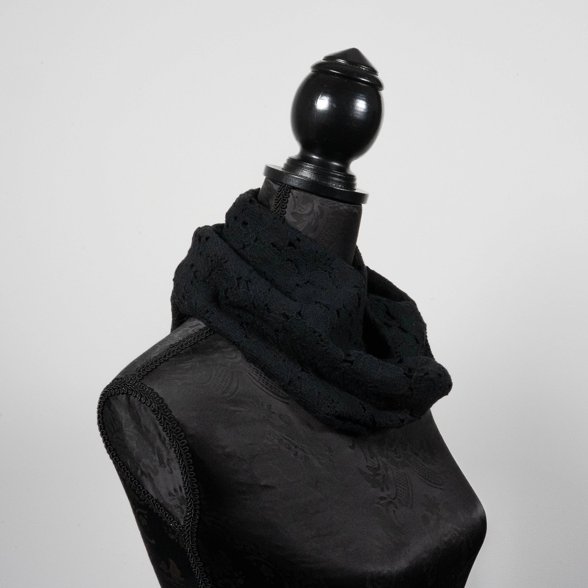 Black lace infinity scarf  loop scarf melbourne made eloise the label