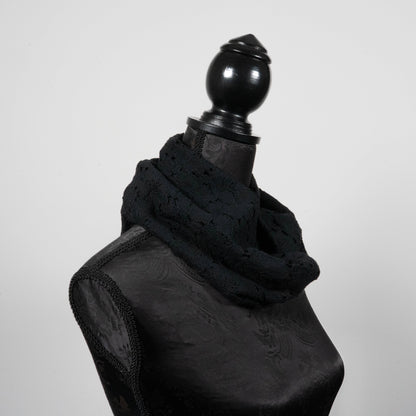 Black lace infinity scarf  loop scarf melbourne made eloise the label