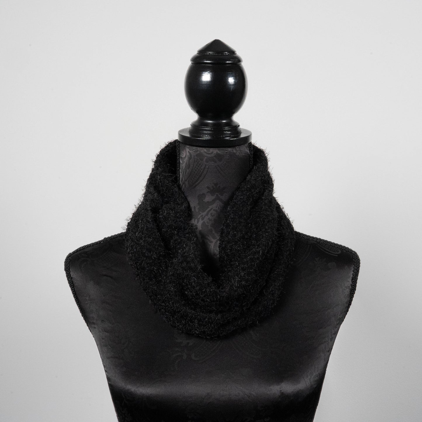 Black chenielle knit infinity scarf  loop scarf melbourne made eloise the label